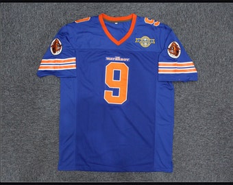 Bobby Boucher #9 The Waterboy Football Jersey Bourbon Patch Movie Hip Hop Party Shirts;Blue;Youth/Adult