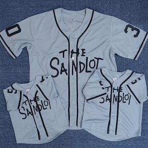 Custom The Sandlot Rodriguez "The Jet" Smalls Squints Yeah-Yea Jersey Gray Sewn;Any Names;Toddler/Youth/Adult Size