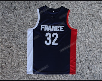 Victor Wembanyama #32 Team France Basketball Jersey Blue;Top Sewn;Youth/Kids/Adult Size Gift Jersey