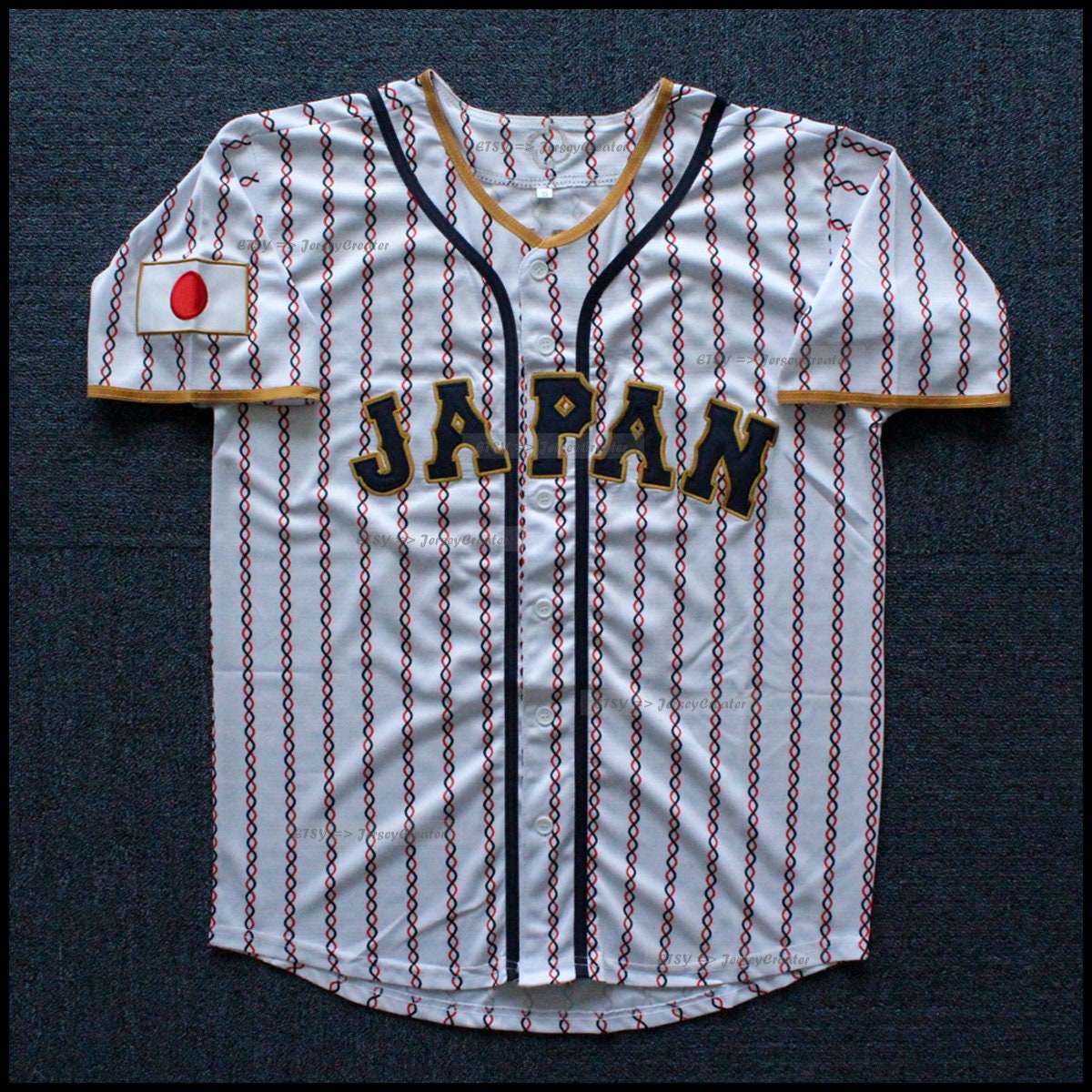 Your Team Custom Ohtani 16 Japan Samurai Black Baseball Jersey for Men, Men's, Size: 3XL, White