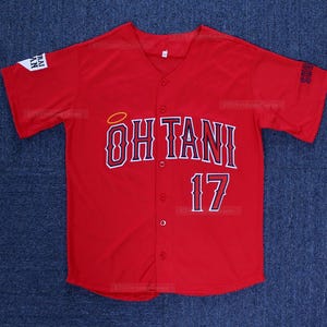 Design Shohei #17 Baseball Jersey Red All Stitched;Custom Name;Hip Hop Party Birthday Jersey;Men Women Youth Size