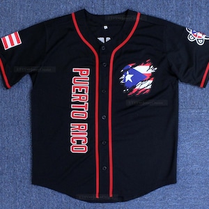 Design Clemente #21 Black Puerto Rico Totem Flag Baseball Jersey Sewn Custom Names Hip Hop;Toddler/Youth/Adult Size