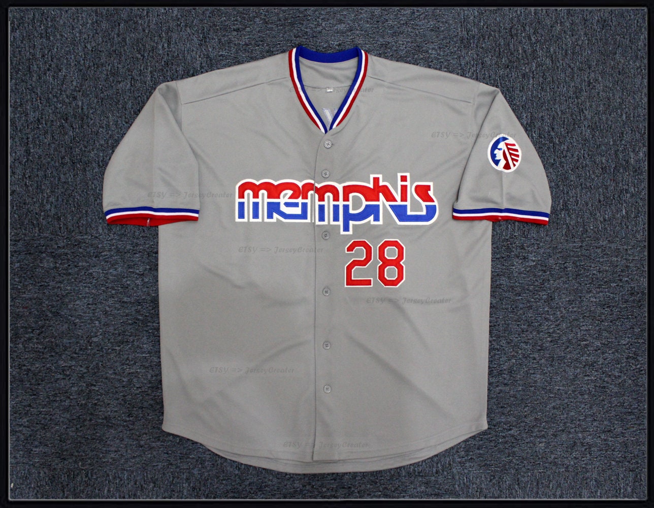 Design 80's Bo Jackson #28 Baseball Jerseys Stitched Gray Memphis Style;Custom Names;Any Size;toddler/Youth/Adult Size/Family Baseball