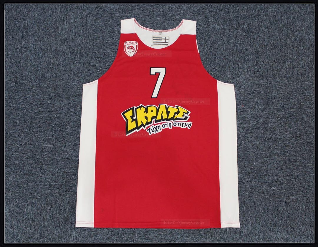Retro Vassilis Spanoulis #7 Basketball Jersey Olympiacos;top Sewn