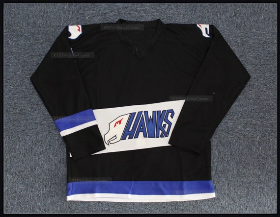 Movie Mighty Ducks Adam Banks Hawks Hockey Jersey Custom 