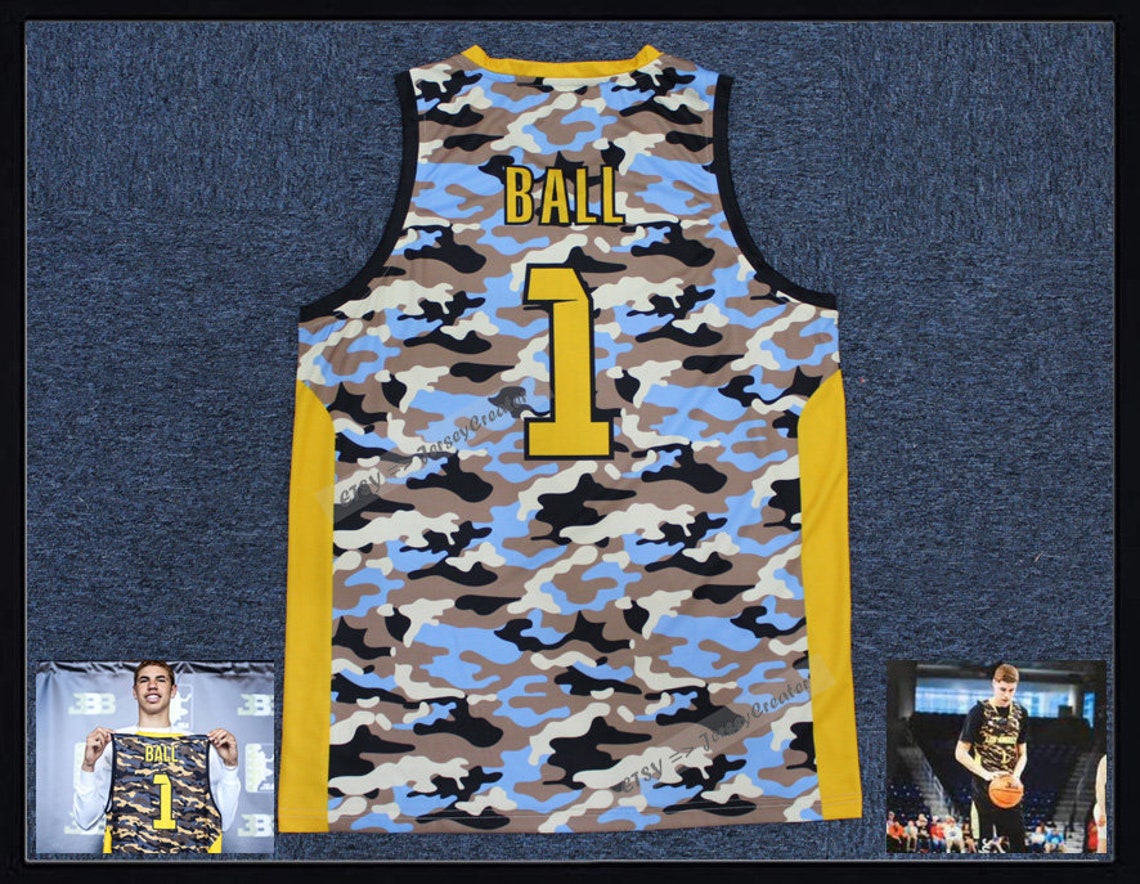 Retro Lamelo Ball 1 Los Angeles Basketball Jerseys Printed LA Etsy