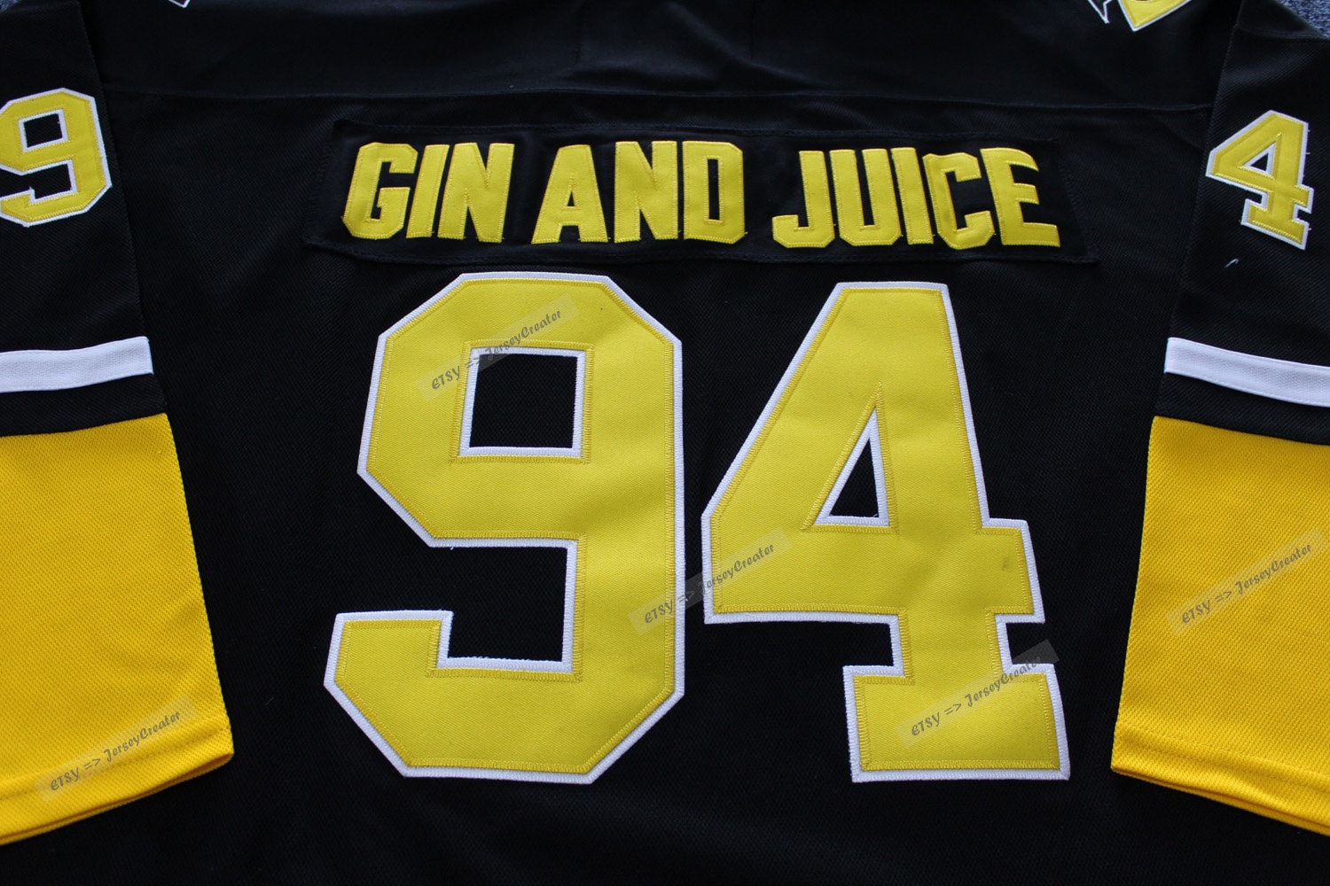94 GIN AND JUICE Pittsburgh Penguins 1994 CCM Vintage Throwback Hockey  Jersey black Mens Snoop Dogg game Vintage jerseys