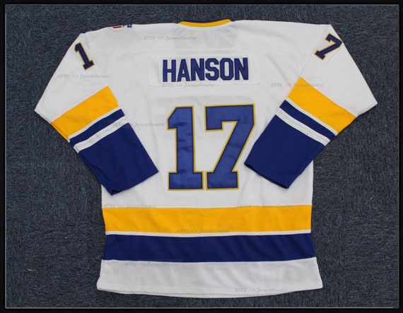 YOUI-GIFTS Hanson Brothers Charlestown Chiefs 16 Jack 17 Steve 18 Jeff Slap  Shot Movie Ice Hockey Jersey 