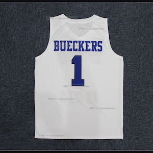 Biała koszulka do koszykówki Paige Bueckers nr 1 High School Top Sewn; Rozmiar dziecięcy/młodzieżowy/dorosły; Całość szyta; Nazwa niestandardowa