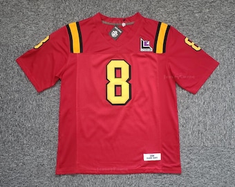 Retro C Kent # 8 Maillot de football lycée rouge, cousu sur mesure, n'importe quel nom ; taille bambin/jeunesse/homme/femme