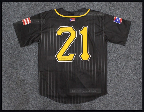 Black Roberto Clemente #21 Team Puerto Rico Baseball Jersey Custom