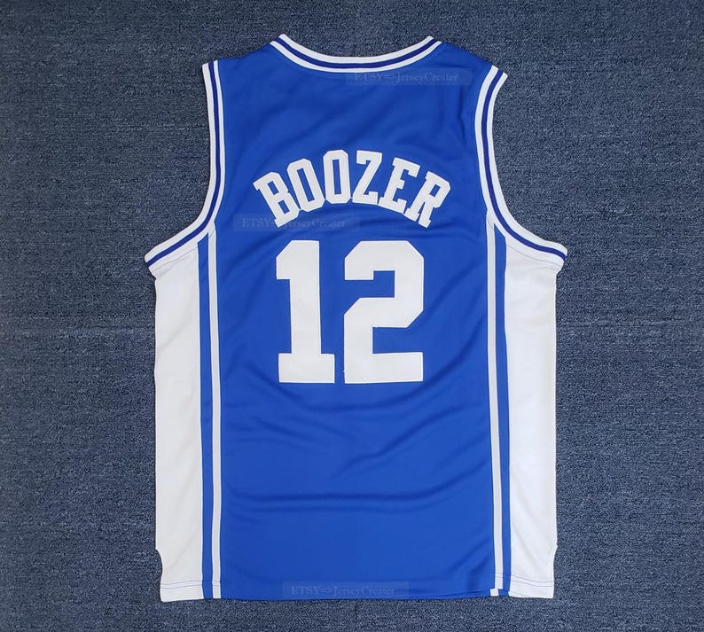 Retro Boozer #12 Basketball Jersey Sewn White Blue;toddler/youth/men ...