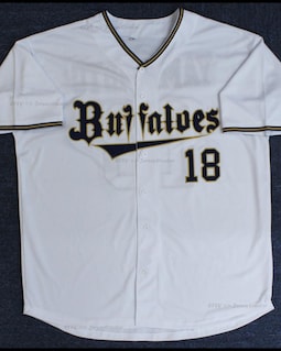 だ*フ様 Buffaloes YAMAMOTO 18番ジャージ Vintage Yoshinobu Yamamoto #18 Orix Baseball Jersey White Top