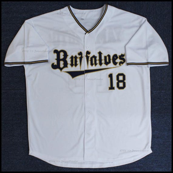 Buffaloes ユニフォーム 18番 ホワイト Yoshinobu Yamamoto #18 NPB Orix Buffaloes Baseball Jersey All