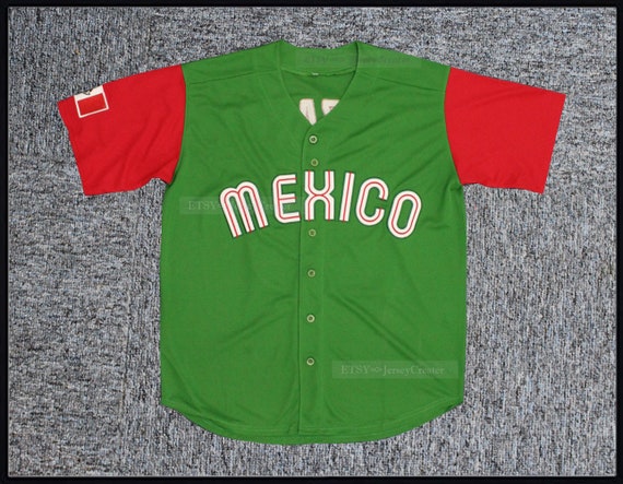 Throwback Custom Mexico Baseball Jersey Green Stitched 