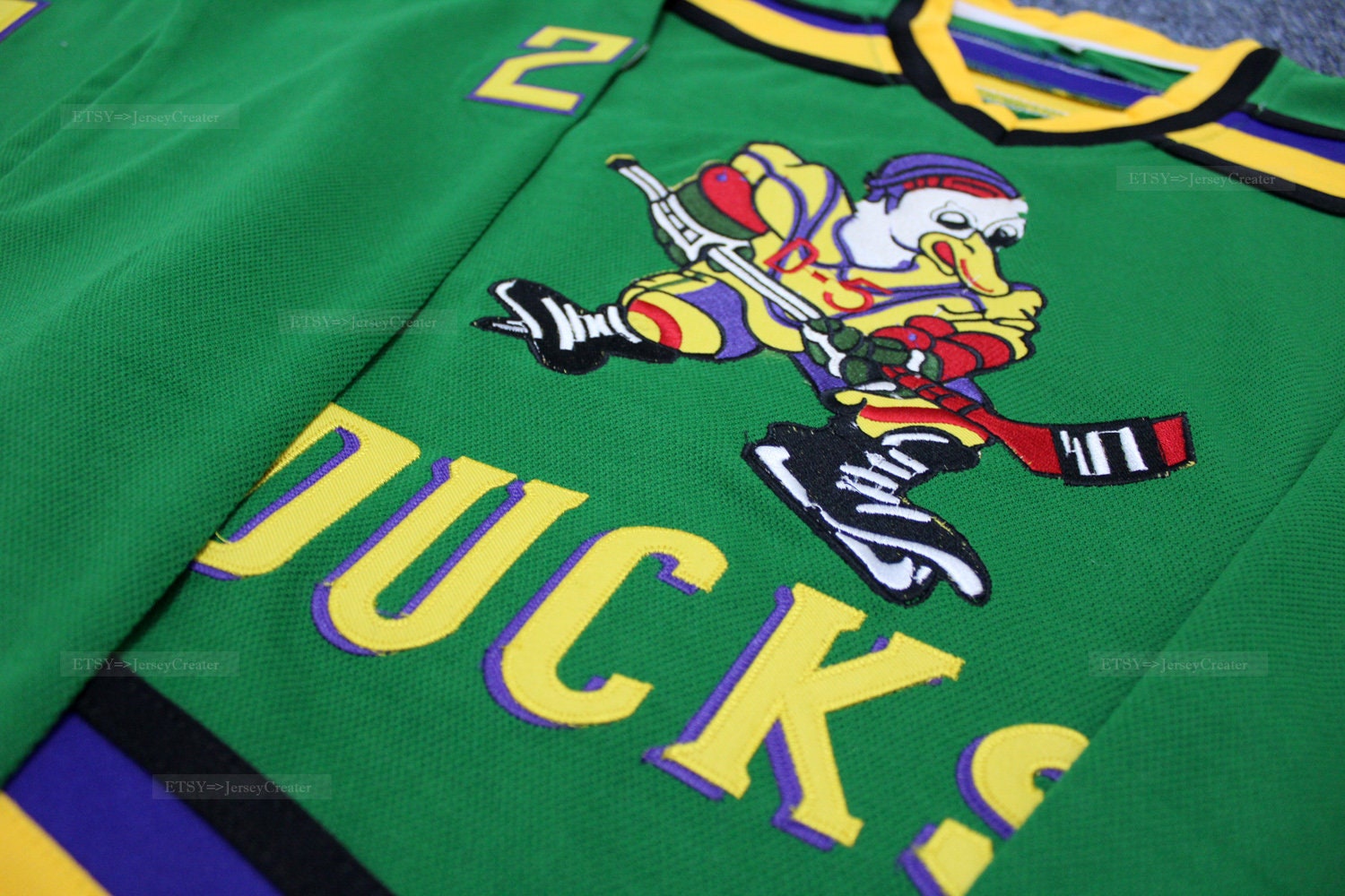 Custom Hockey Jerseys with The Dirty Ducks Twill Logo Adult Small / (Player Number and Name) / Green