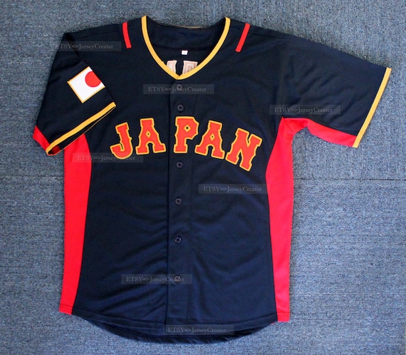 Vintage Yoshinobu Yamamoto #18 Team Japan Baseball Jersey Navy