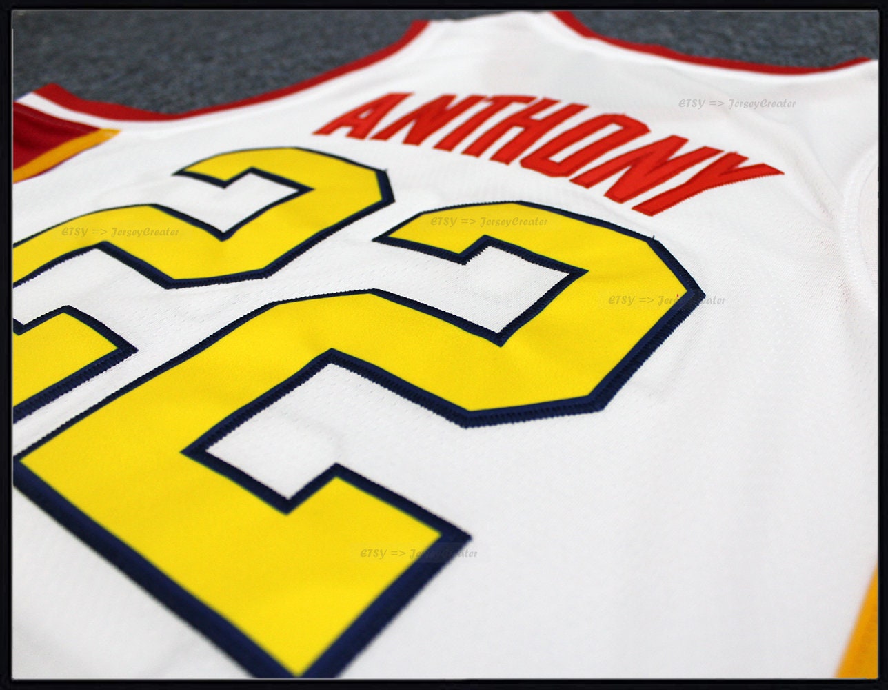 Carmelo Anthony 22 Towson Catholic High School Owls White Basketball Jersey  — BORIZ