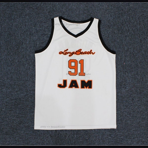 Throwback Roadman #91 Long Beach Jam Basketball Jersey Stitched;Youth/Adult Size Custom Name