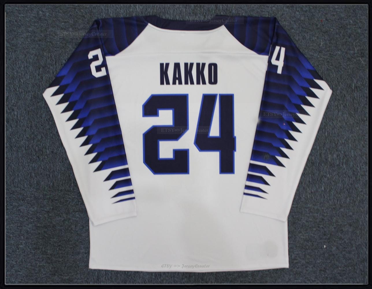 Maillot hockey HALIKKO vintage Finlande shirt blanc TRIMTEX M