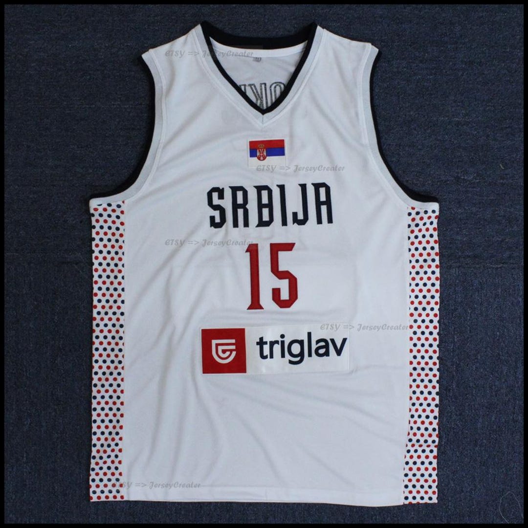 Jokic #15 Bogdanovic #7 Topic #44 Serbia Srbija Basketball Jersey - Main Image