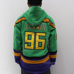 Charlie Conway #96 Mighty Ducks Adam Banks #99 Movie Ice Hockey Jersey