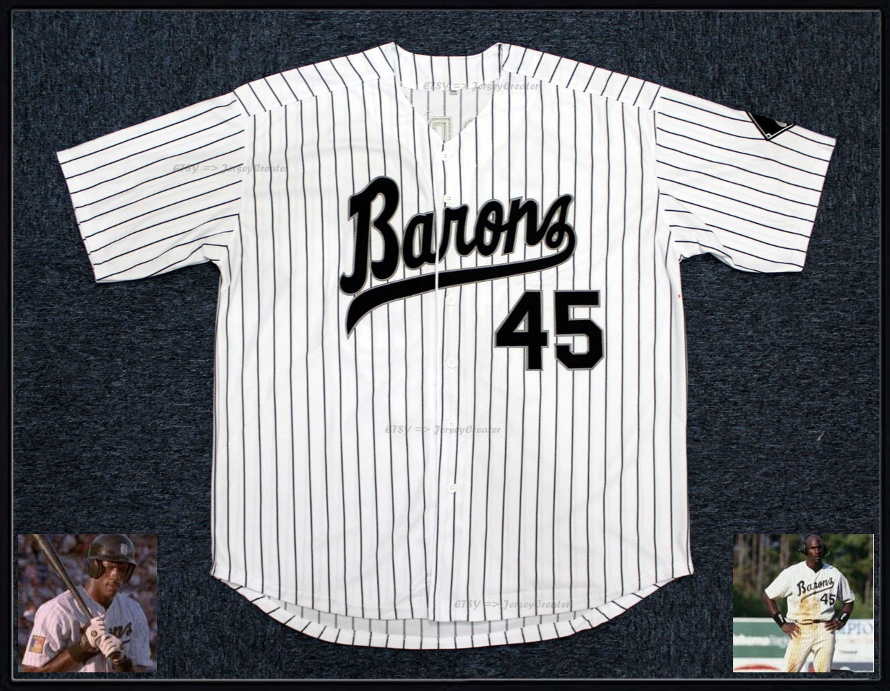 Movie Baseball Jersey Birmingham Barons #45 Michael Jordan White