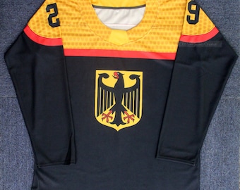 Leon Draisaitl # 29 Team Germany Deutschland Hockey Jersey bedruckt, individueller Name, Jugend / Erwachsene jeder Größe