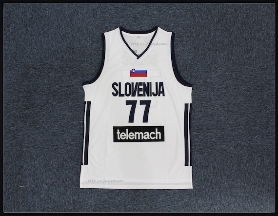Throwback Doncic 77 Team Slovenija Basketball Jerseys White -  Israel