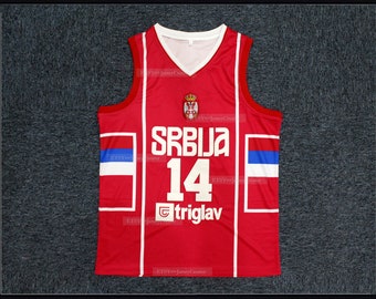 Throwback Jokic 14 Serbia Srbija Basketball Jersey All 