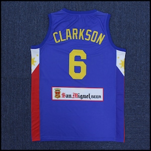 Rare Clarkson #6 Team Pilipinas Philippines Basketball Jersey Blue;Custom Names;Toddler/Youth/Kids/Adult Size