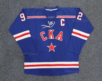 Camiseta de hockey retro Vasily Podkolzin #92 SKA Rusia San Petersburgo cosida en la parte superior; juvenil/adulto; nombre personalizado