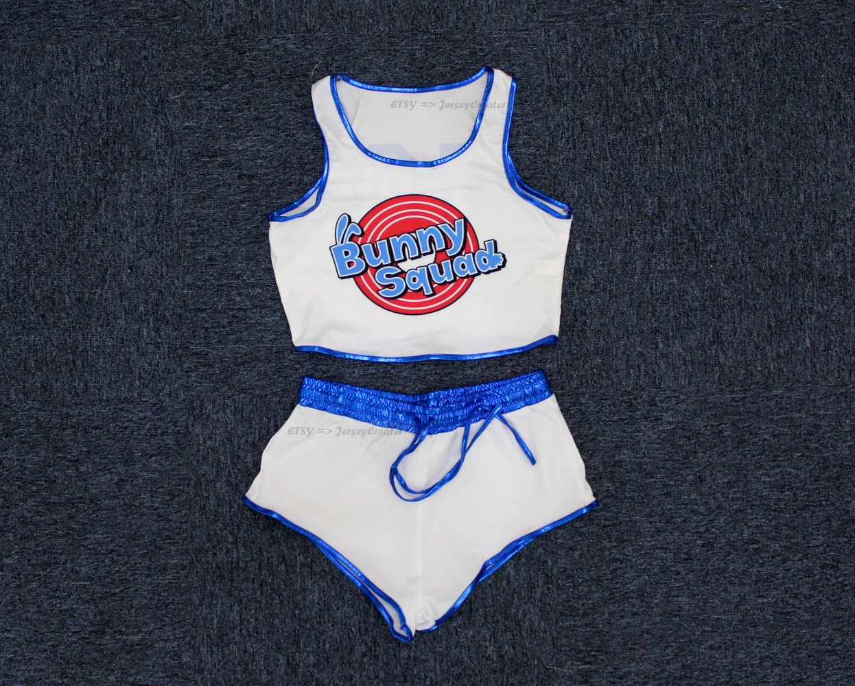 Cute Sexy Women Lady Space Bunny Bugs #10 Two Piece Vest And Shorts Sets Squad Party Cosplay Swimming Shirts White;Costume Uniform