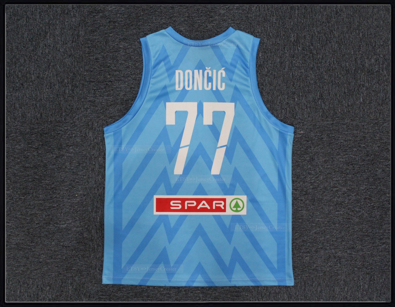 Blue Doncic #77 Slovenia Basketball Jerseys Wave Edition;dončić