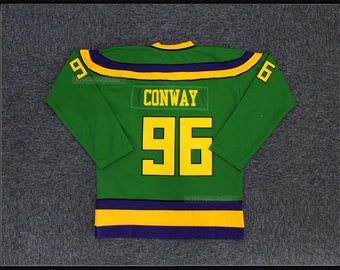  96 Charlie Conway Mighty Ducks 99 Adam Banks Movie Ice Hockey  Jersey : Clothing, Shoes & Jewelry