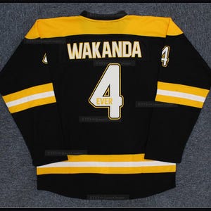 Custom Wakanda #4 Hockey Jersey;Sewn;Youth/Kids/Adult Size;Personalized Custom;Halloween Jersey