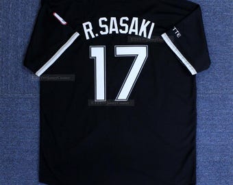 Custom Rōki Sasaki #17 Baseball Jersey Japan Sewn Black Limited