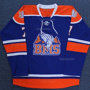 Camiseta de hockey de Alex Moran n.° 7, Thad Castle n.° 54, Blue Mountain State, rara, cosida en la parte superior; talla para jóvenes y adultos; nombre personalizado