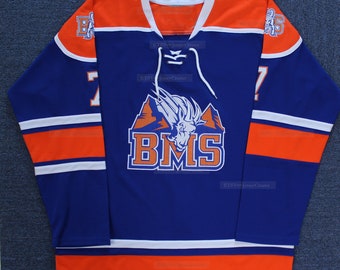 Zeldzame Alex Moran #7 Thad Castle #54 Blue Mountain State hockeyjersey-top gestikt; maat jeugd/volwassene; aangepaste naam