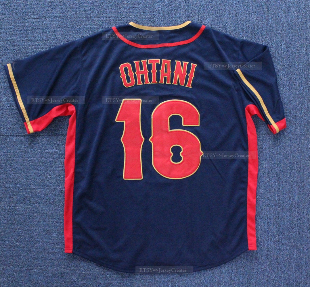 Throwback Ohtani #16 Team Japan Samurai Baseball Jerseys Blue