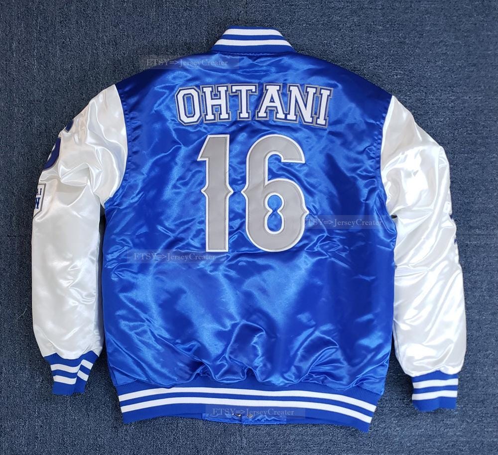Design #16 Team Japan Satin Jacket Blue/black Cotton Mercerized