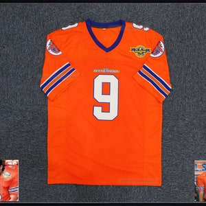 Men&#39;s Bobby Boucher #9 The Waterboy Football Jersey Bourbon Patch Movie Hip Hop Party Shirts;Orange