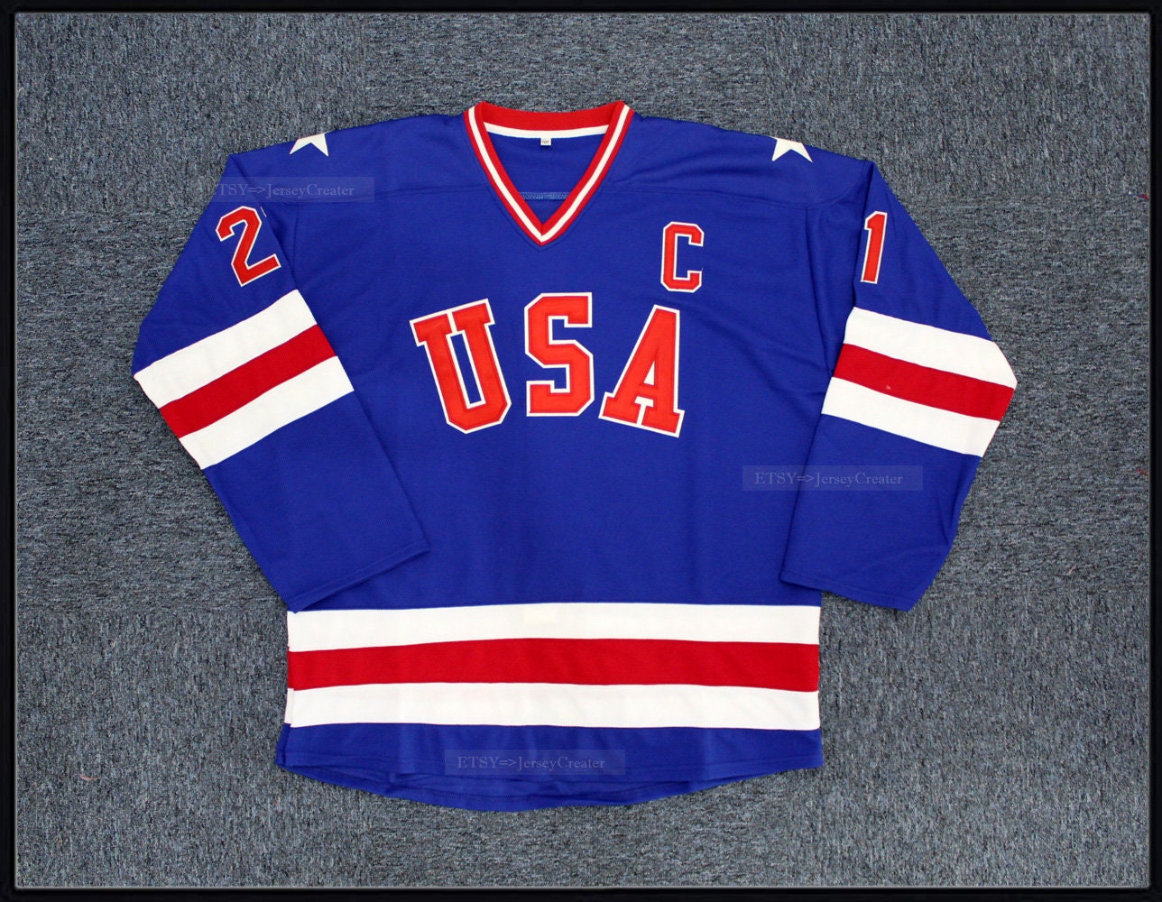 Jack O'Callahan USA Hockey Miracle on Ice Mini casque de hockey bleu