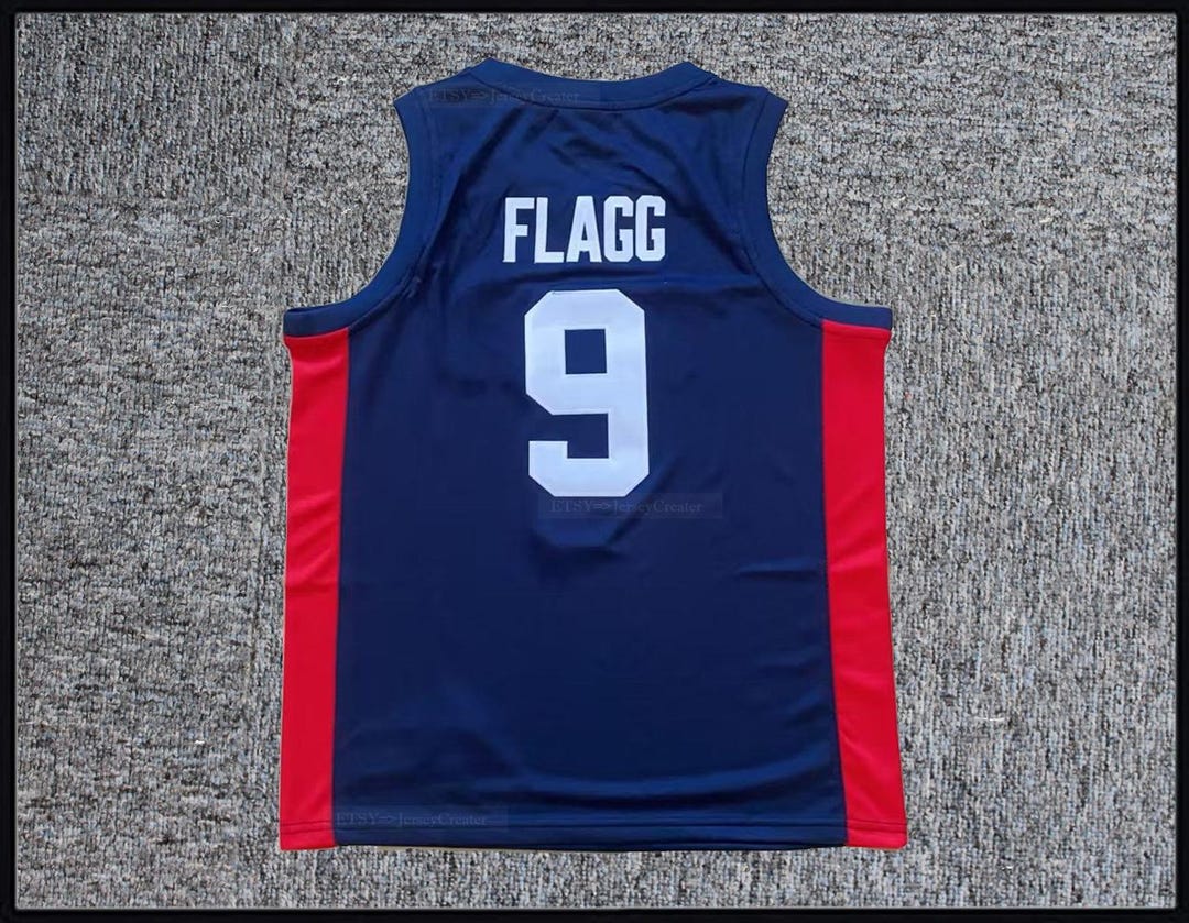 Retro Flagg #9 Training Basketball Jersey USA Stitched Navy