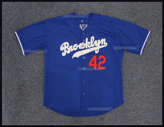 Throwback 1950's Robinson 42 Brooklyn Baseball Jerseys 