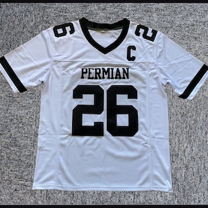 Movie Friday Night Lights Billingsley #26 Permian Football Jersey White Stitched With C Patch;Youth/Adult Size;Custom Name
