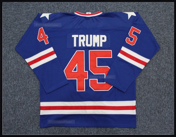 nationalisme Idol Fru 2024 Trump Hockey Jerseys Movie Blue Top Sewn Custom Names - Etsy