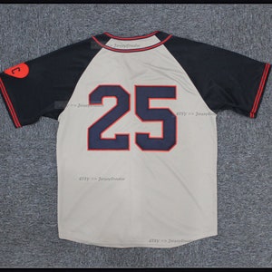 Cartable Throwback 1942 Paige # 25 maillots de baseball surpiqués gris et rouge, noms personnalisés ; maillot Throwback