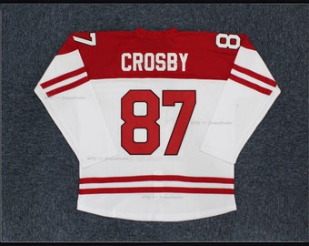 Throwback Crosby #87 Canada Hockey Jersey Stitched White;kids