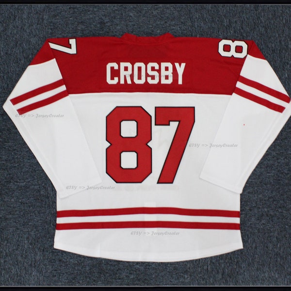 Throwback Crosby #87 Canada Hockey Jersey Stitched White;Kids/Youth/Adult Size;Custom Names;Gift Jersey